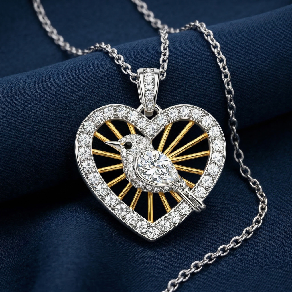 Little Bird Heart Necklace for Women