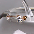 Pair of 14Kt Yellow Gold Clear Round CZ Stud Earrings