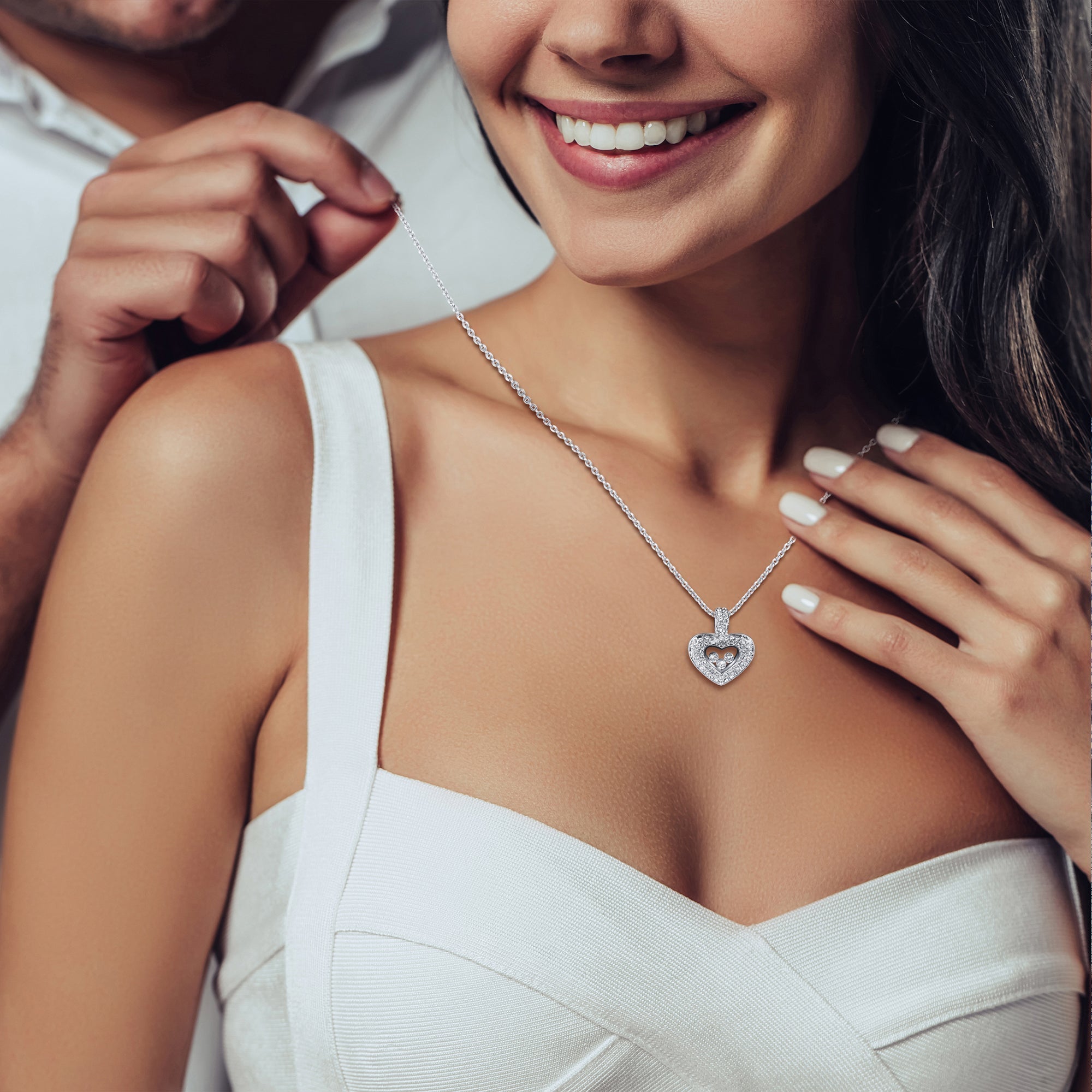 TRYNDI™ To My Amazing Soulmate Floating Heart Necklace With Authentic Swarovski Crystals