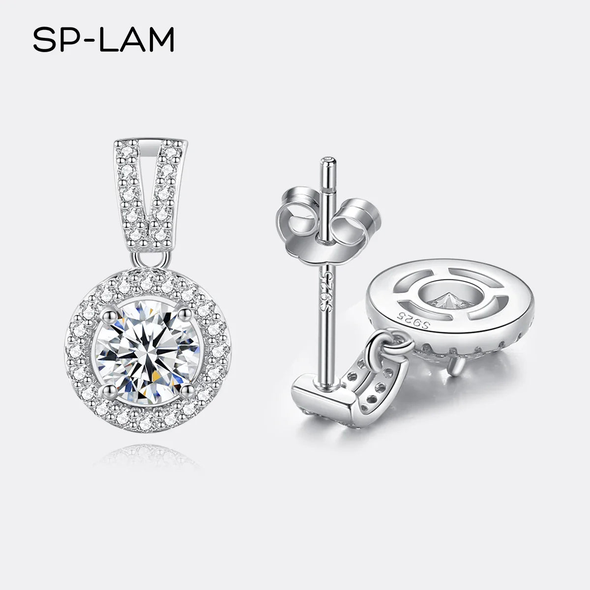 Moissanite Drop Earrings 925 Sterling Silver 1 Ct GRA Bridal Wedding Engagement
